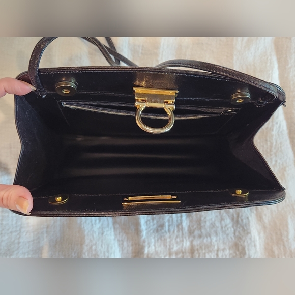 High Fashion Made in Italy Black Leather Bag Purse Crossbody Vintage Classic - Picture 9 of 15